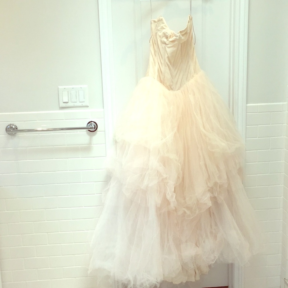 MONIQUE LHUILLIER BLUSH DRESS